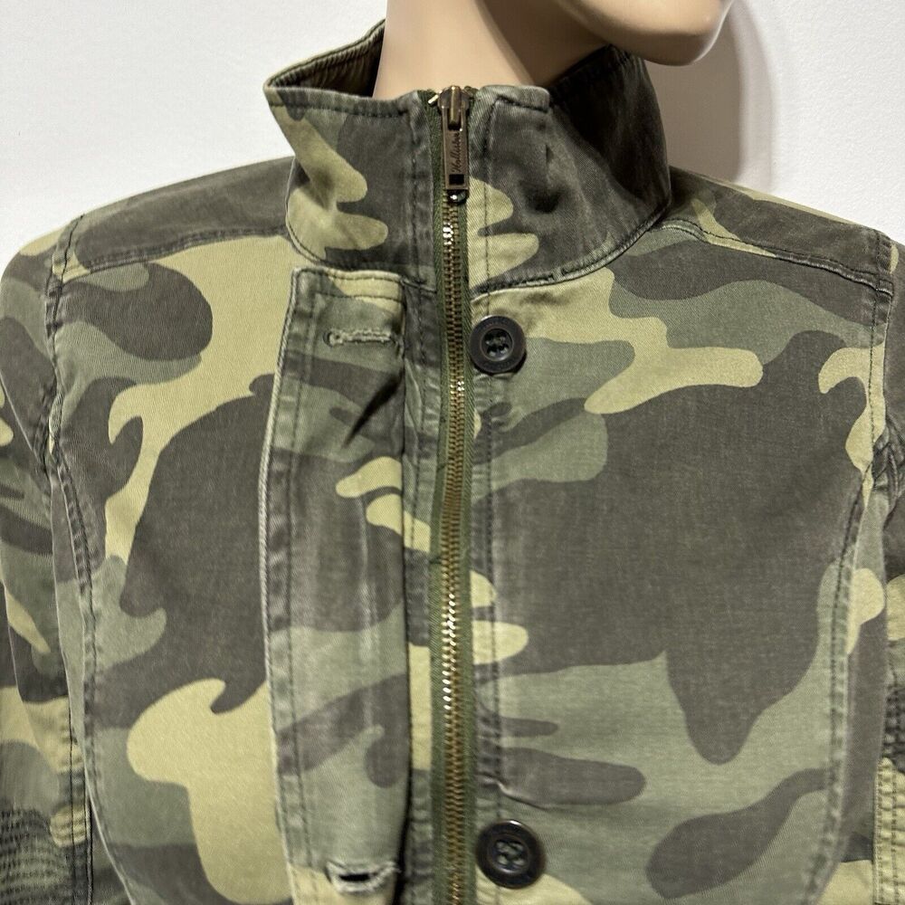 Hollister Utility Green Camo  Camouflage Jacket Women's Size M Drawstring Waist - Picture 4 of 15